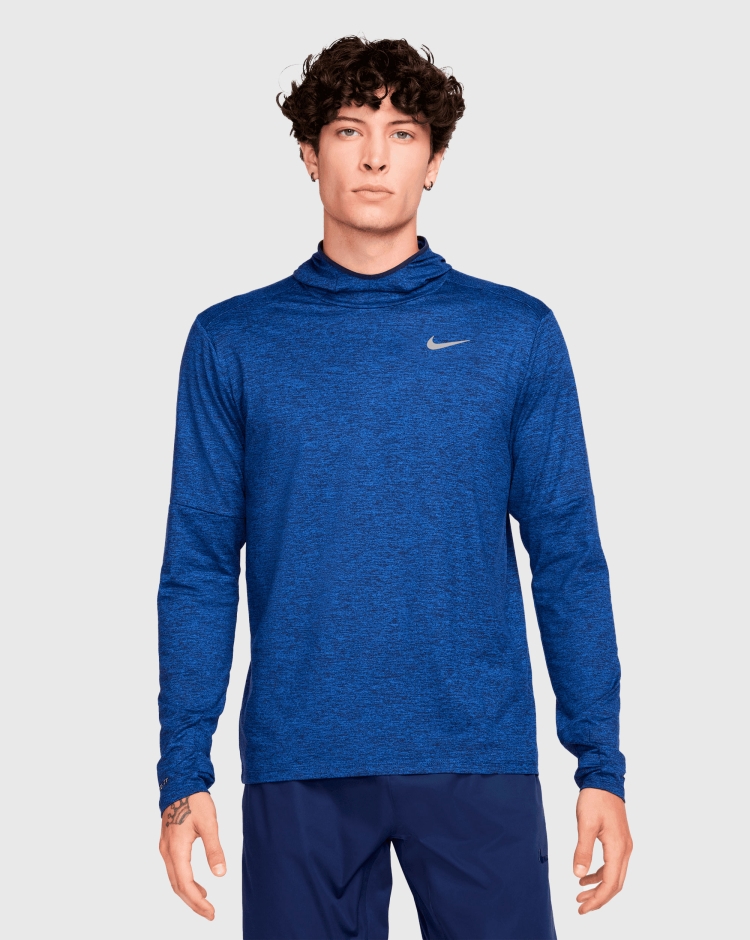 Nike Dri-FIT Felpa da Running Con Cappuccio UV Blu Uomo