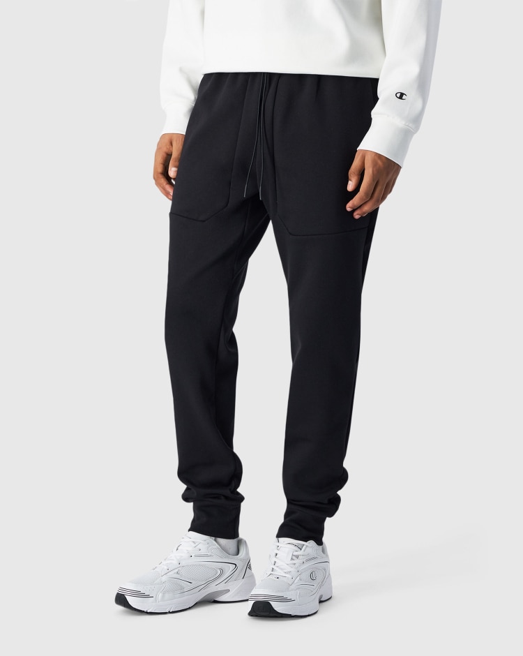 Pantaloni con Polsino a Coste C-Tech Nero Uomo