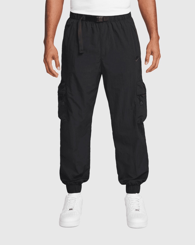 Pantaloni cargo in tessuto Tech Nero Uomo