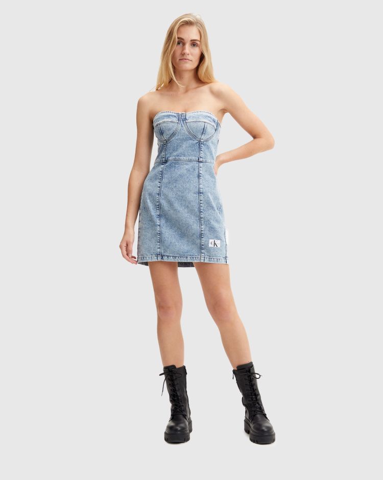 Calvin Klein Abito Corset Blu Donna