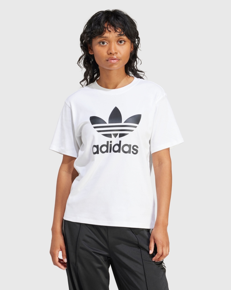 Adidas Originals T-Shirt Trefoil Regular Bianco Donna