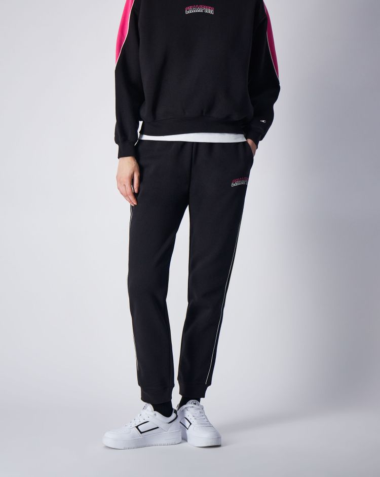 Champion Pantaloni con Polsino Regular Fit Color Punch Nero Donna