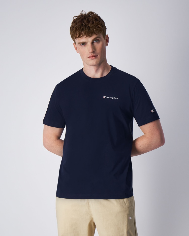 Champion T-Shirt Girocollo American Classics Mini Logo Blu Uomo