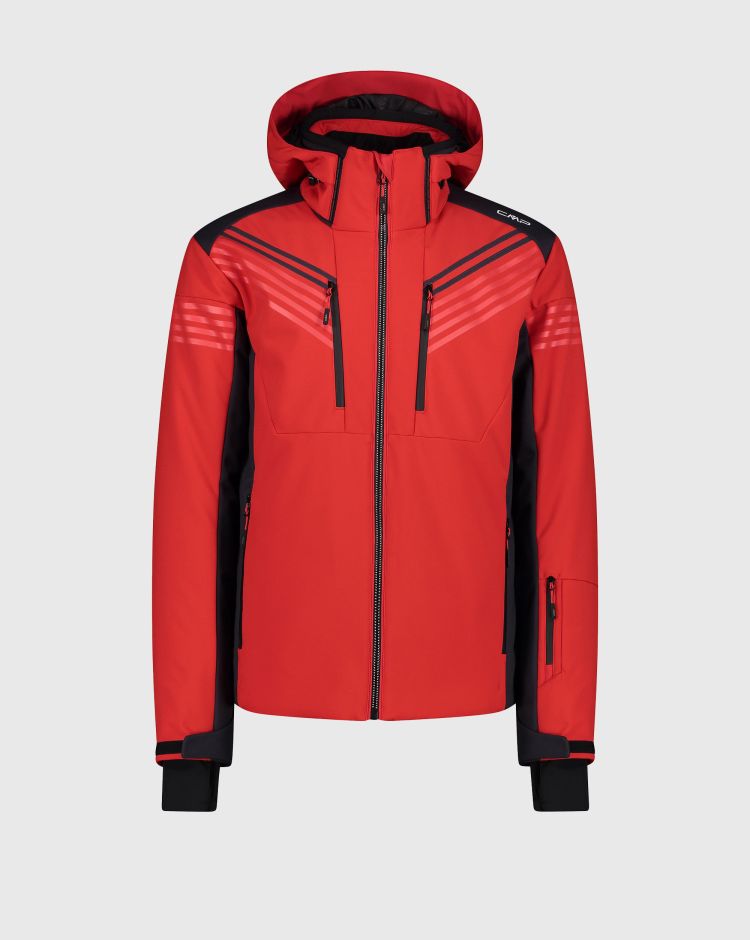CMP Giacca da Sci Softshell Con Cappuccio Rosso Uomo