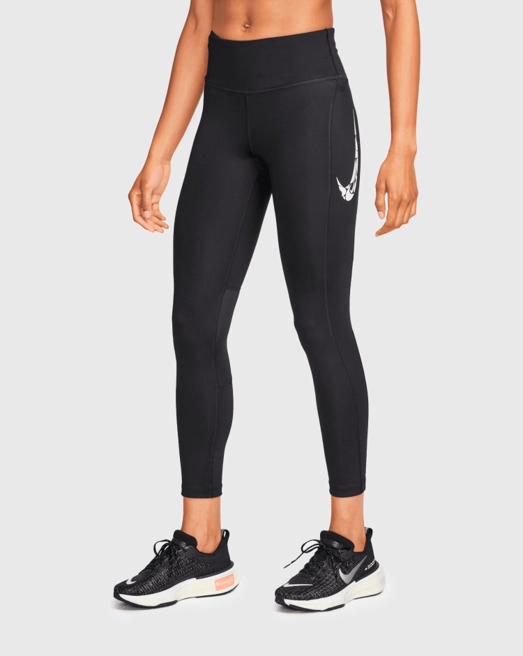 Nike Swoosh Fast Leggings a 7/8  Nero Donna