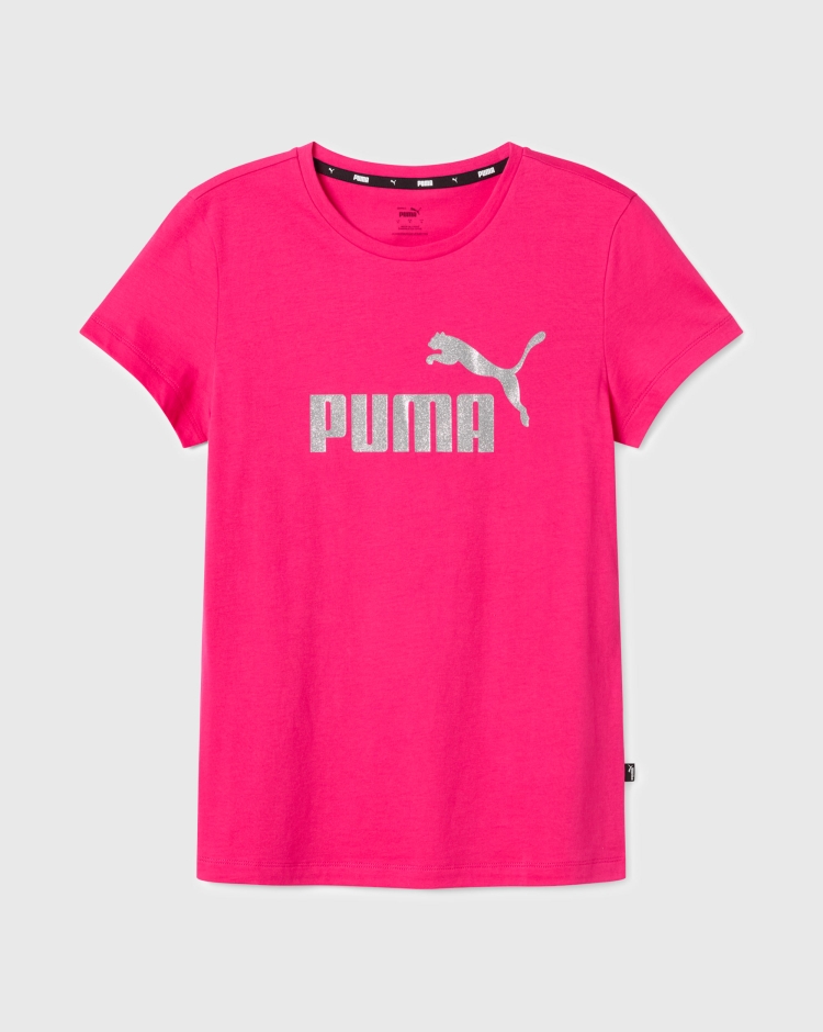 Puma T-Shirt Essential+ Glitter Logo Rosa Donna