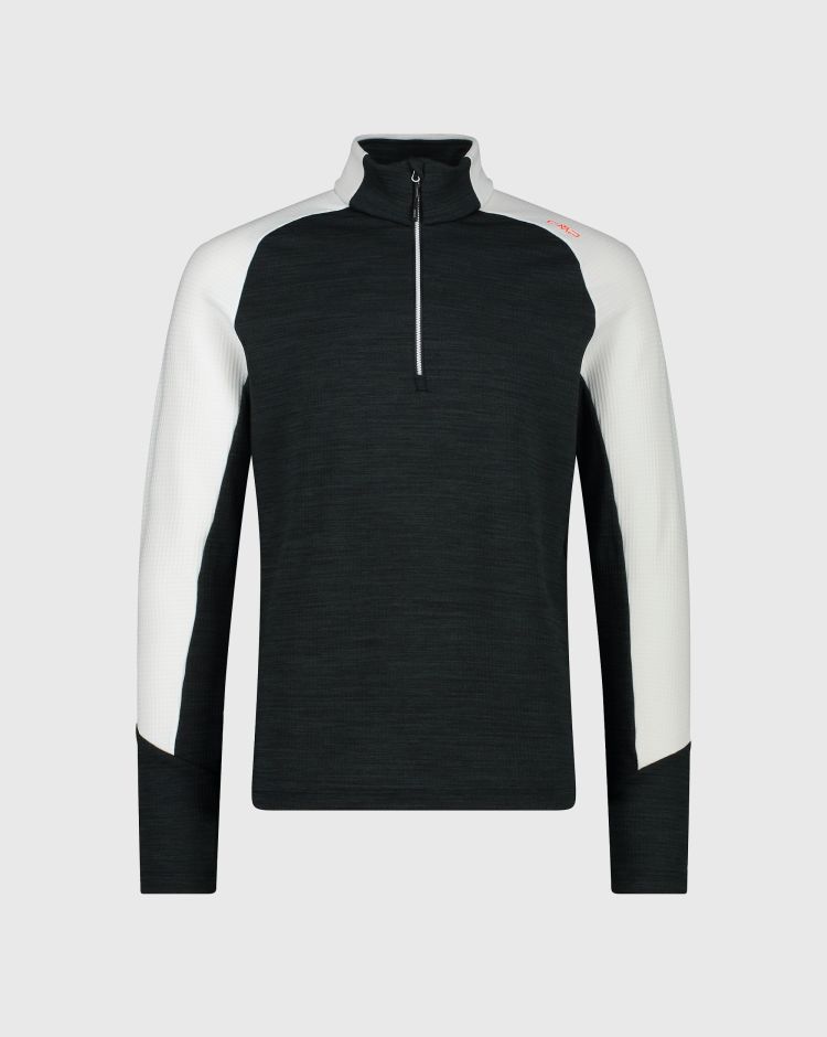 CMP Lupetto mezza zip in Grid Tech Nero Uomo