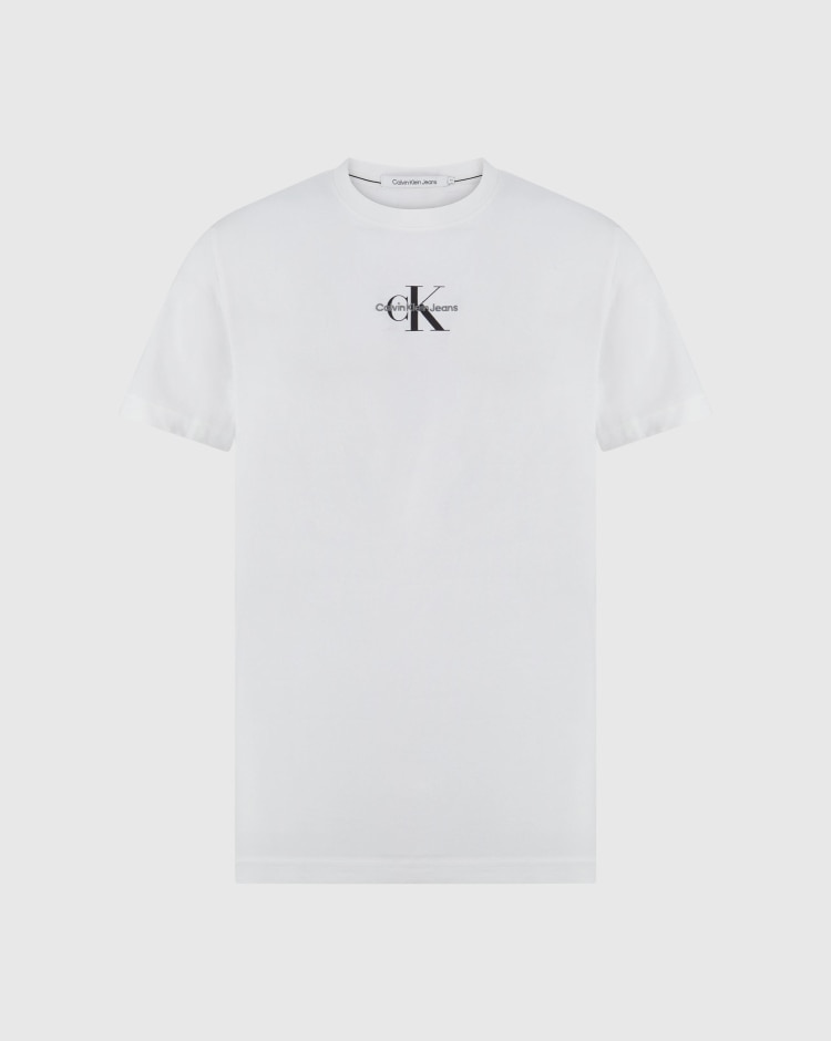 Calvin Klein T-shirt Monologo Regular Bianco Uomo