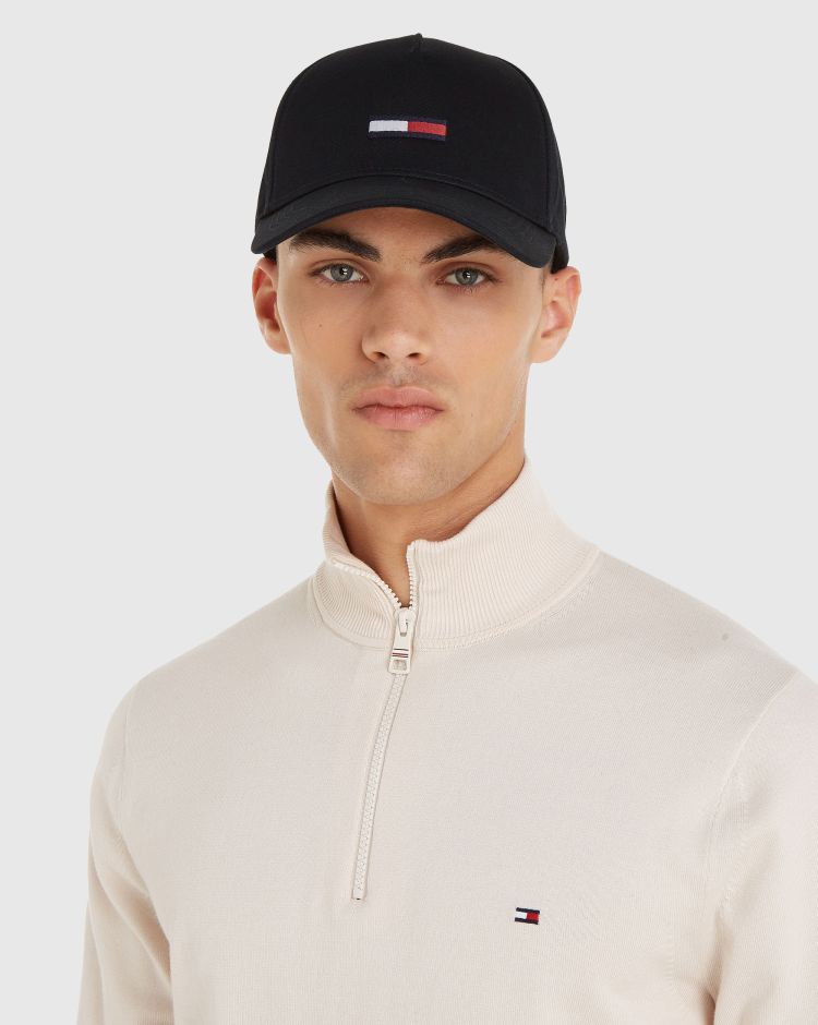 Tommy Hilfiger Cappello con Bandierina Ricamata Nero