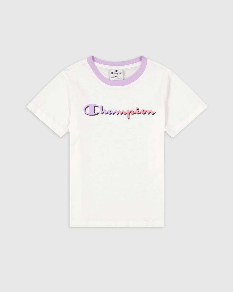Champion T-Shirt Girocollo C-Color Bianco Bambina
