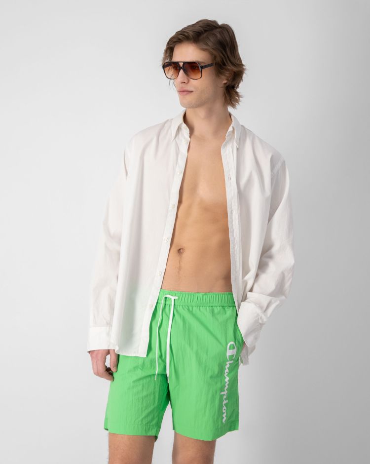 Champion Costume Con Big Logo Sulla Coscia Verde Uomo