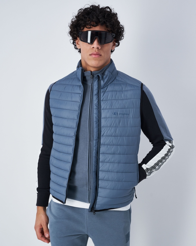 Champion Gilet Imbottito Con Logo Blu Uomo