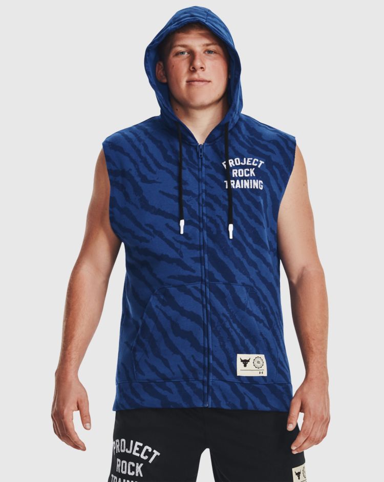Under Armour Canotta Project Rock Rival Blu Uomo