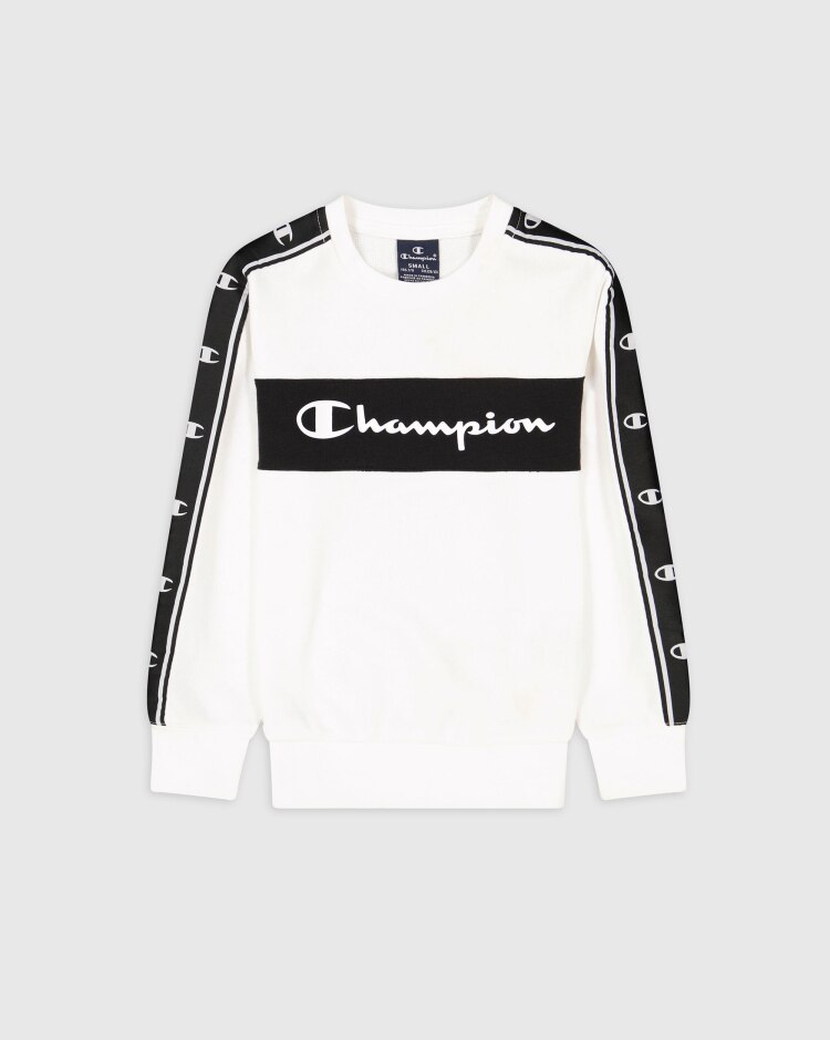 Champion 
Felpa Leggera Con Inserti Tape In Jacquard - Bambino Bianco Bambino