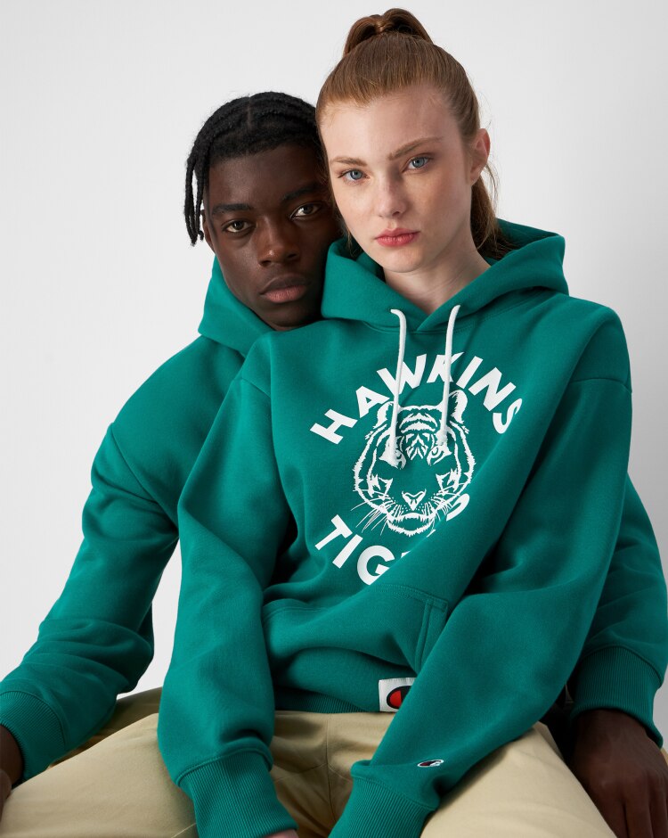 Champion x Stranger Things Felpa Con Cappuccio Verde