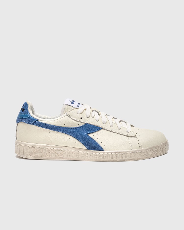 Diadora Game L Low Waxed Suede Pop Bianco e Blu Uomo