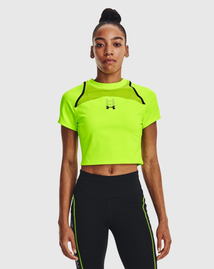 Under Armour Maglia a maniche corte UA Run Anywhere Crop Nero Donna