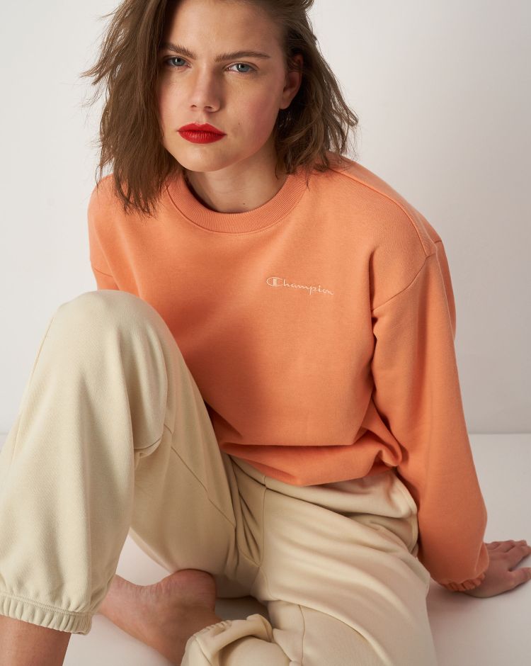 Champion Felpa Eco-Friendly In Cotone Biologico Rosa Donna