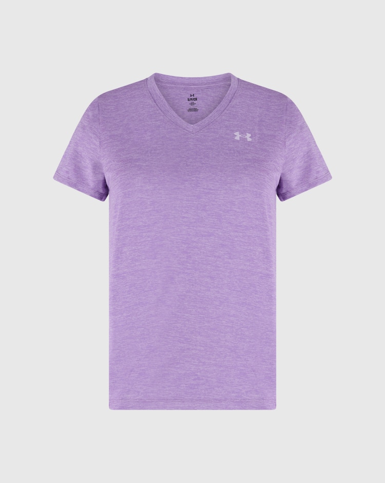 Under Armour T-Shirt Con Scollo a V Tech™ Twist Viola Donna