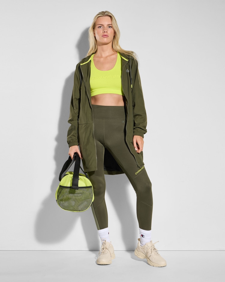 Felpa Con Cappuccio Full Zip C-Tech Verde Donna