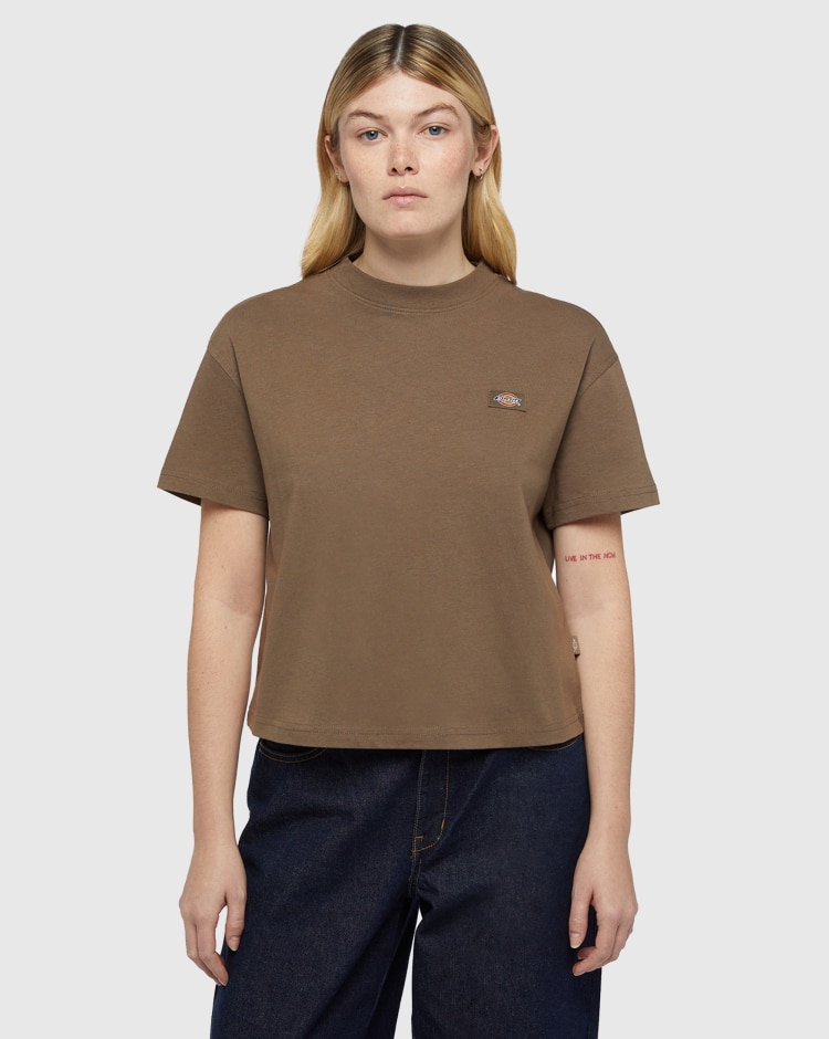 T-Shirt Oakport A Maniche Corte Marrone Donna