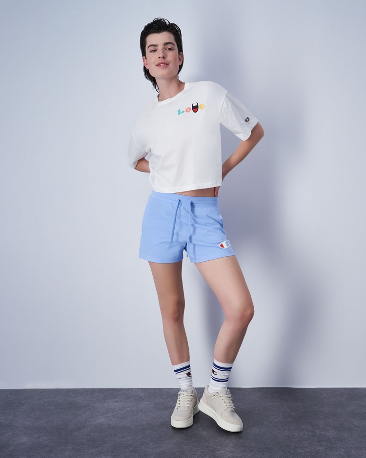 Champion Shorts Icons Con Tasche Blu Donna