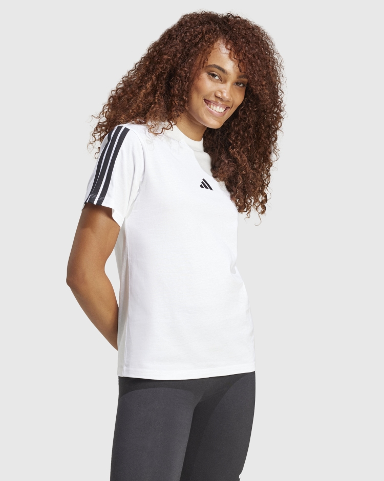 T-shirt Essentials 3-Stripes Cotton Bianco Donna
