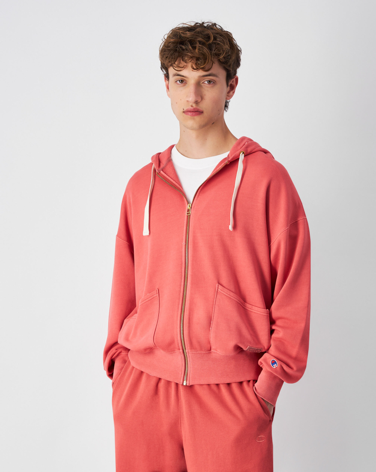 Felpa Full Zip Con Cappuccio Time Capsule Rosso Uomo
