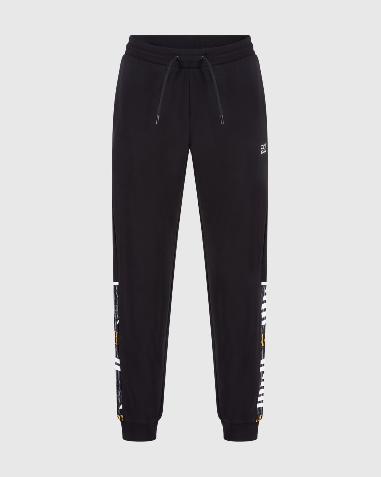 Emporio Armani EA7 Pantaloni Con Polsini E Laccetti Monogram Nero Uomo