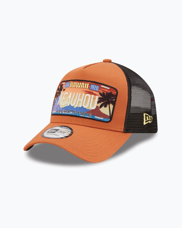 New Era Cappello License Plate Trucker Arancio Unisex