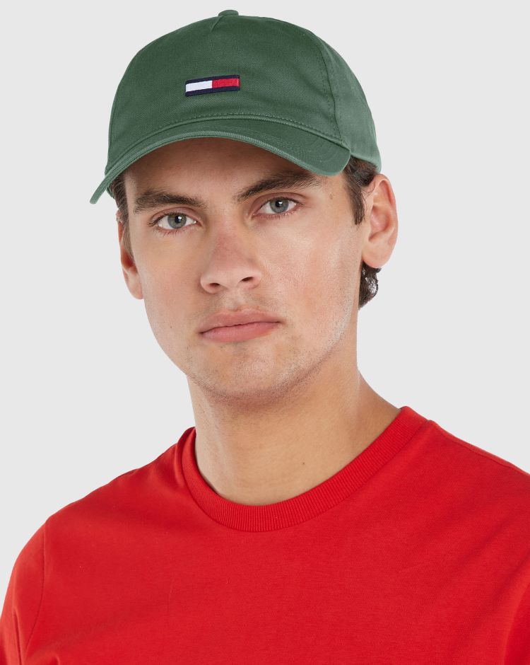 Tommy Hilfiger Cappello con Bandierina Ricamata Verde