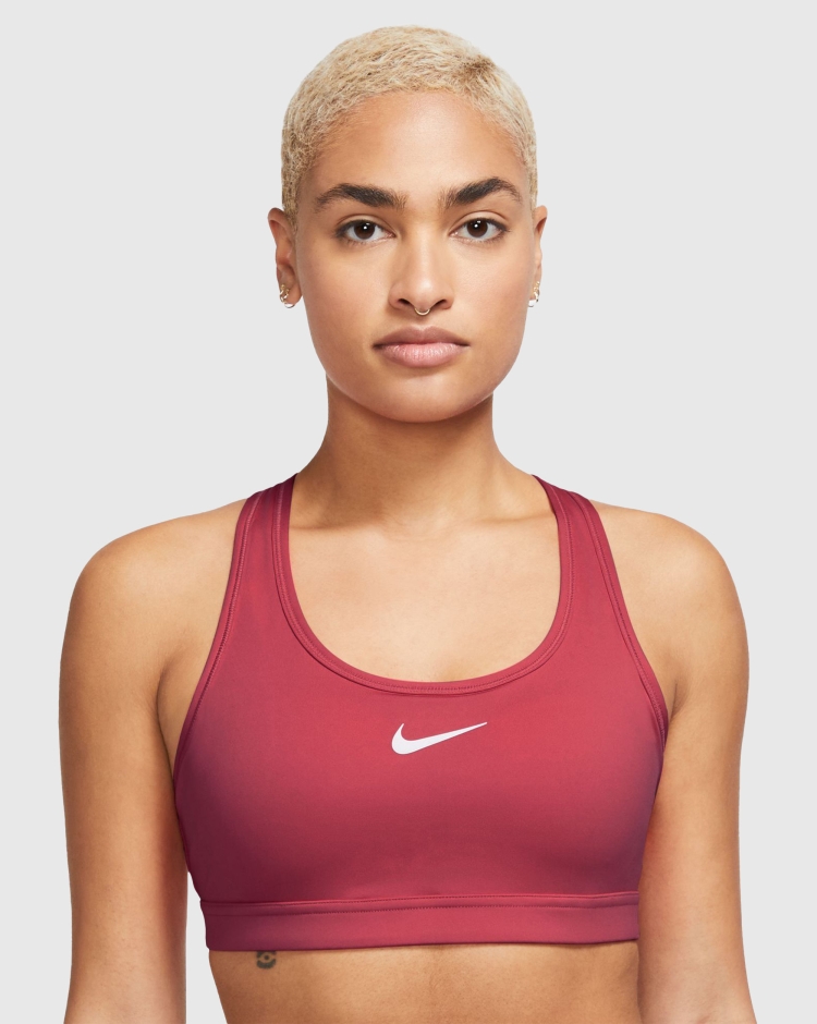 Nike Swoosh Bra Medium Support Rosso Donna