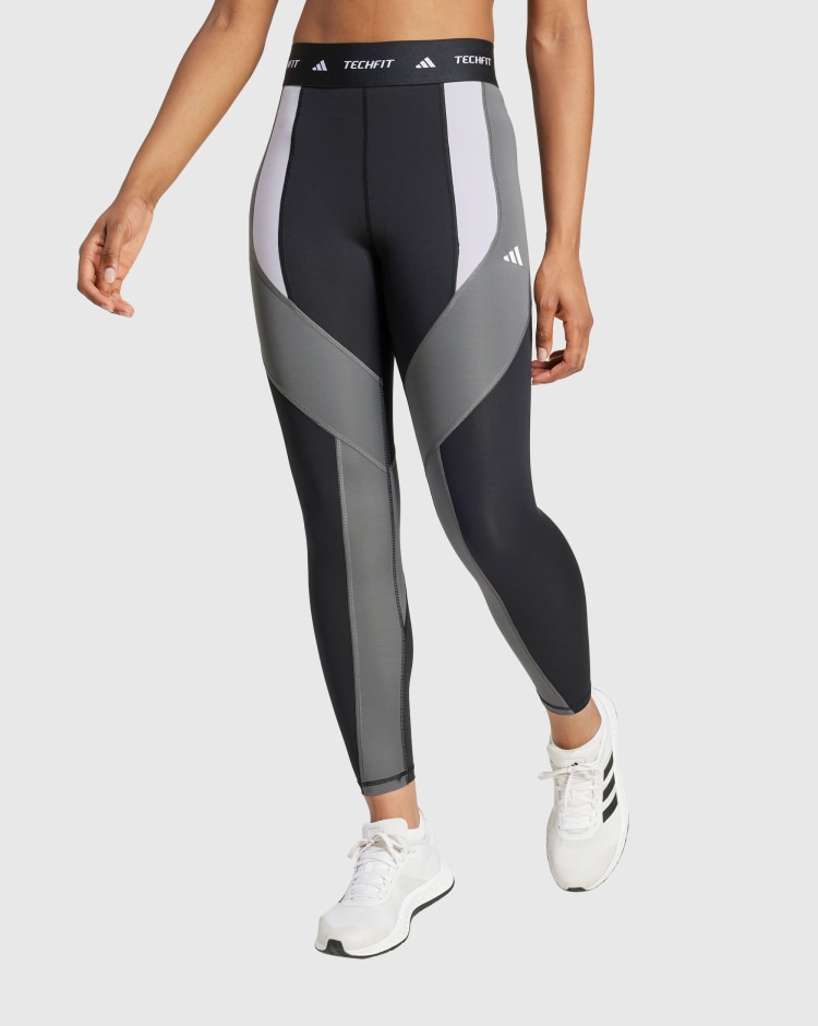 Leggings 7/8 Techfit Colorblock Nero Donna