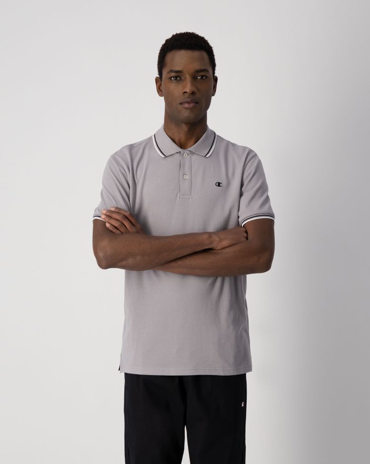Champion Polo In Piqué Con C Logo Cotone  Grigio Uomo