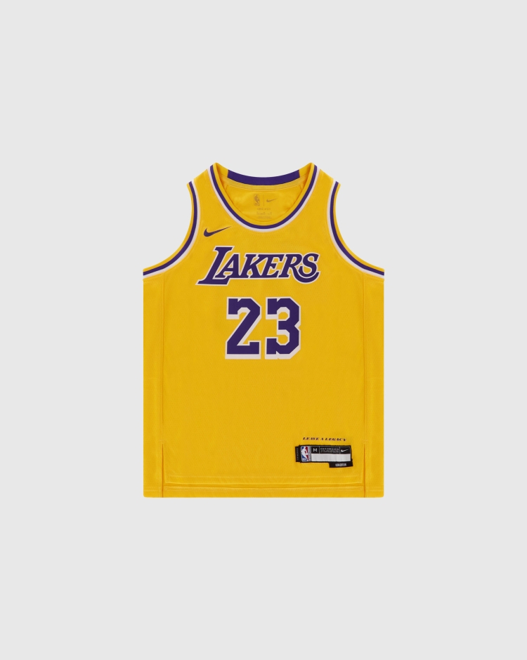 Nike NBA Canotta Basket Los Angeles Lakers LeBron James Giallo Bambino