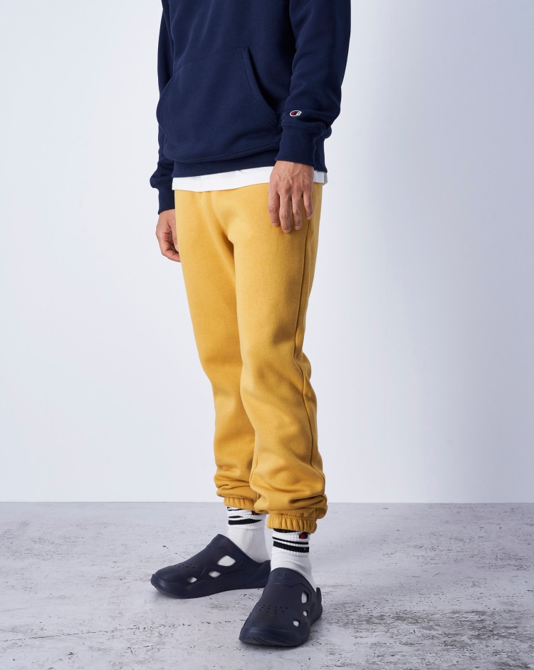 Champion Pantaloni Con Polsino e Mini Logo Ricamato Giallo Uomo