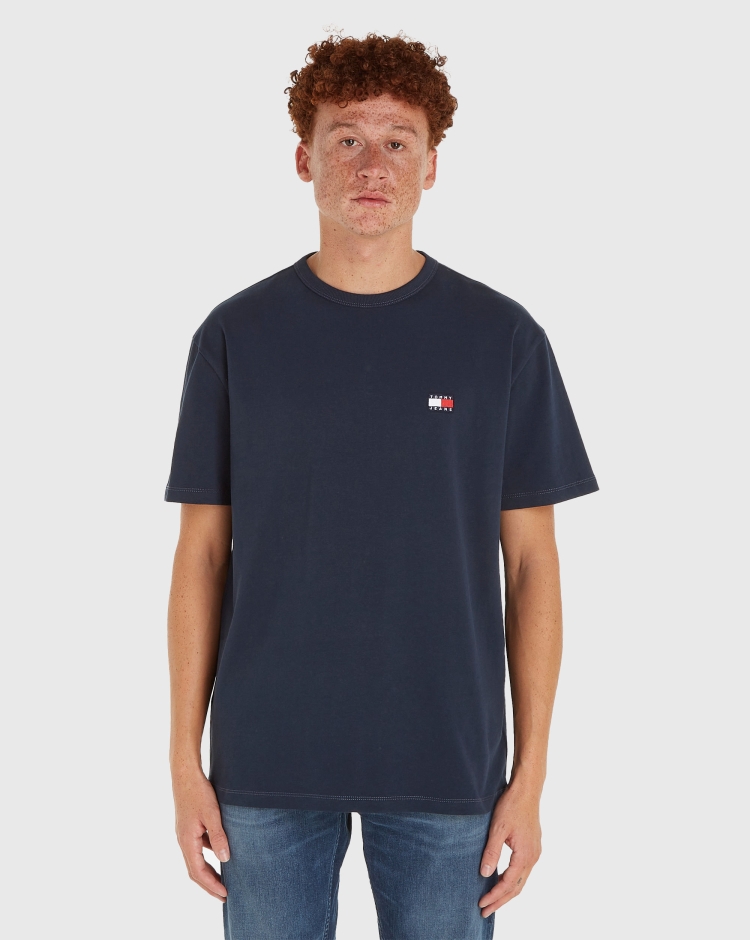Tommy Hilfiger T-Shirt con Badge Regular Fit Blu Uomo