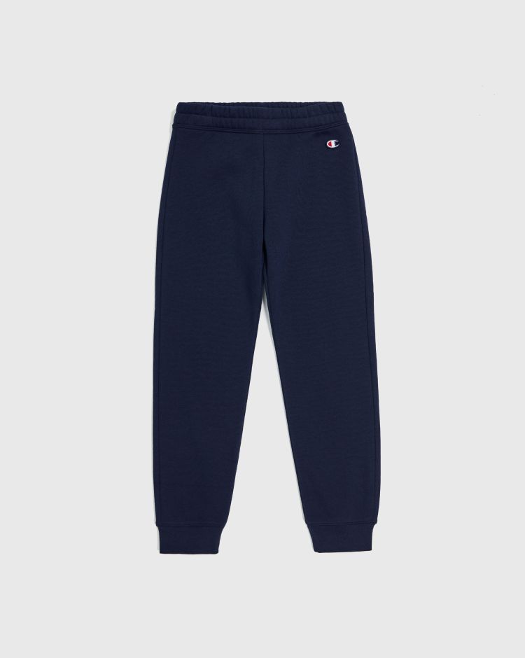 Champion Pantalone Con Polsino a Costine e C-Logo Blu Bambina