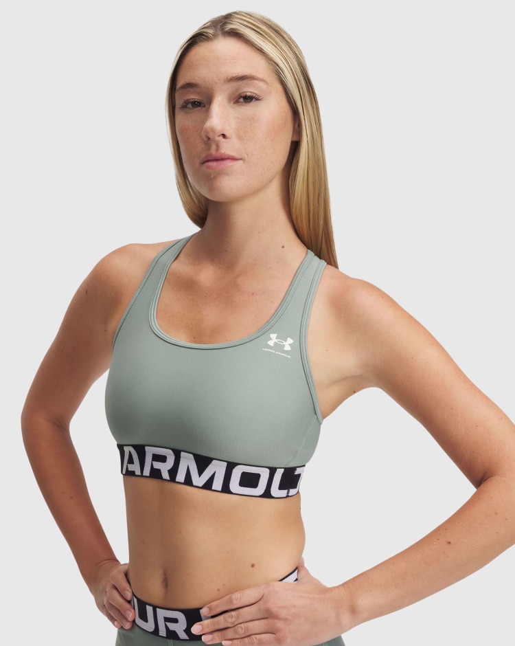 Reggiseno sportivo HeatGear® Armour Mid Branded Verde Donna