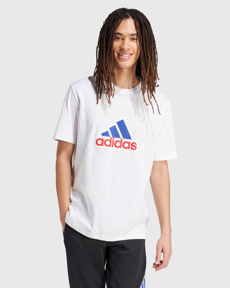 Adidas T-Shirt Stampa Big Logo Bianco Uomo