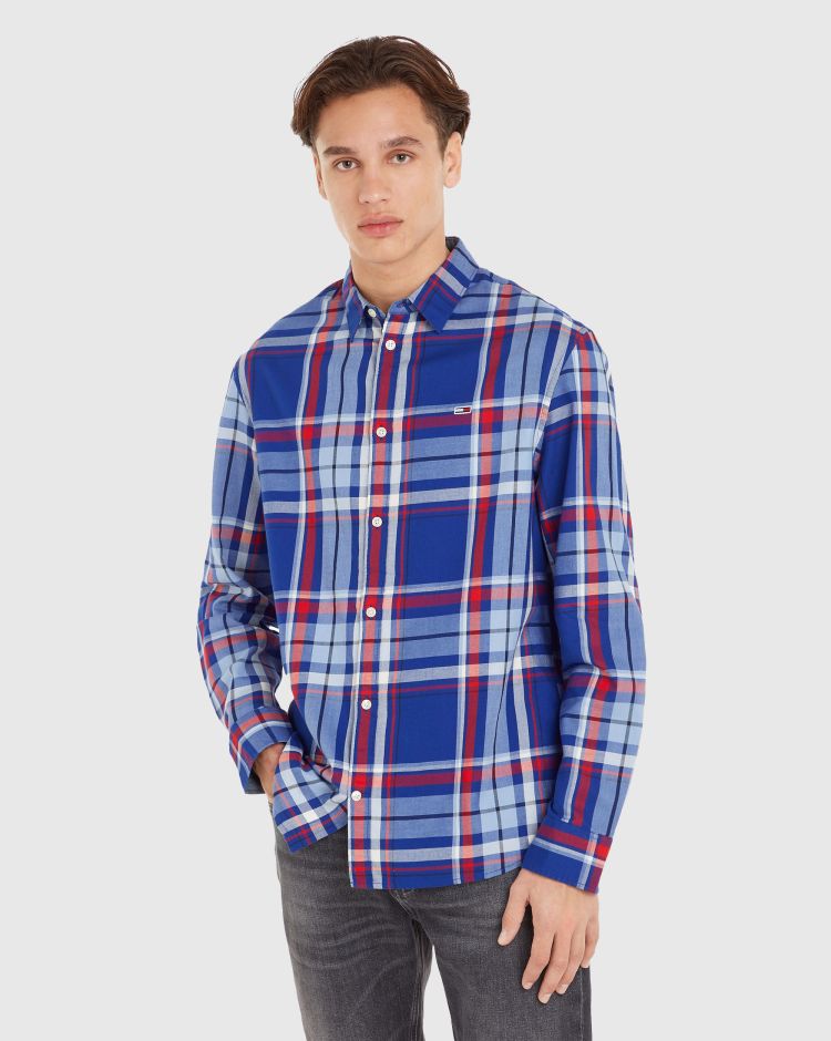Tommy Hilfiger Camicia Classic Essential Check Blu Uomo