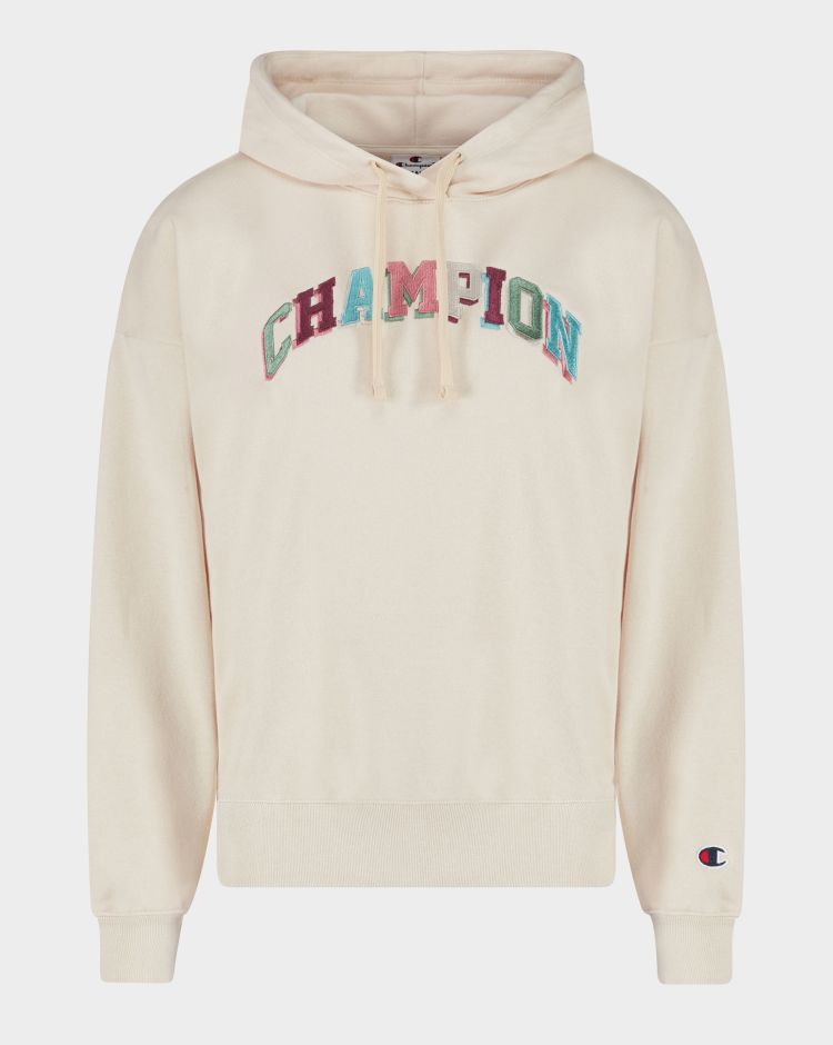 Champion Felpa Con Cappuccio E Logo Stile College Ricamato Rosa Donna