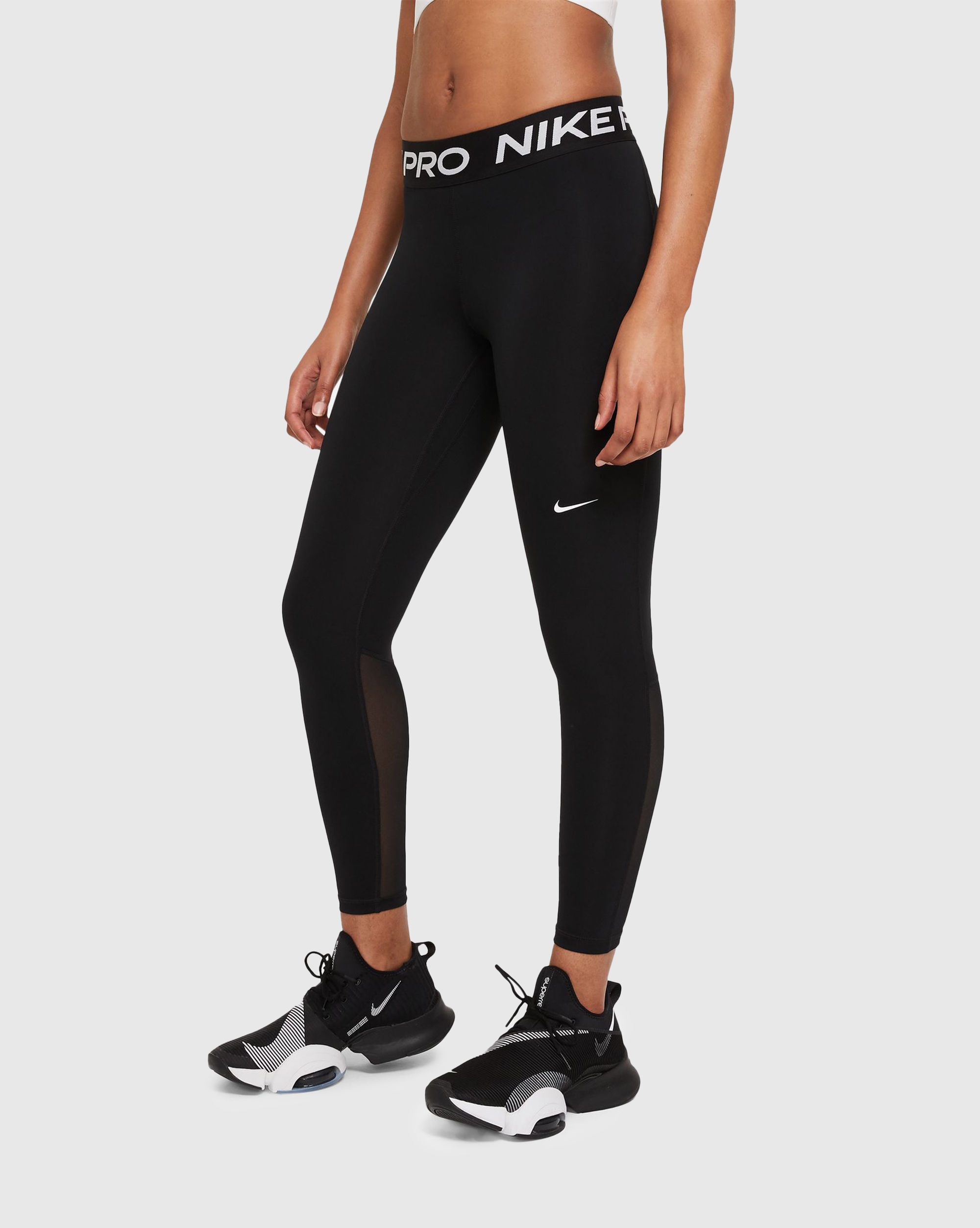Nike Leggings Dri-FIT a Vita Media Nero Donna Nero