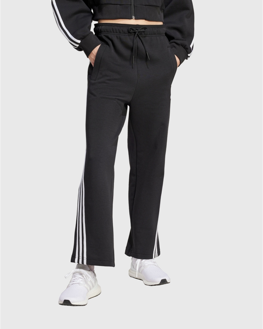 Adidas Pantaloni Future Icons 3 Stripes Open Hem Nero Donna Nero Game7Athletics