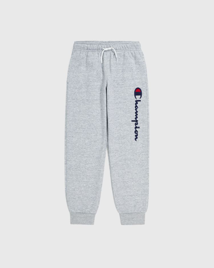 Champion Pantalone Con Polsino e Logo Esteso Sulla Gamba Grigio Bambino