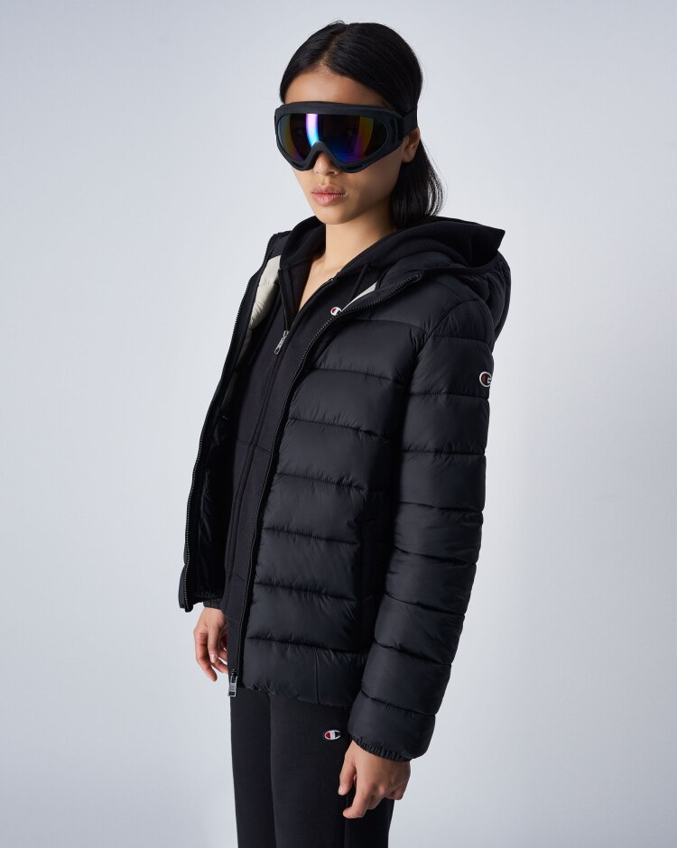 Champion Giacca Outdoor Con Cappuccio Polyfilled Nero Donna