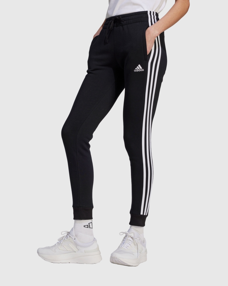 Adidas Pantaloni 3-Stripes Fleece Nero Donna