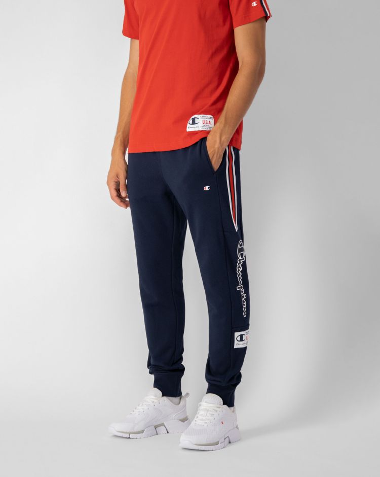 Champion Pantaloni con Polsino Elasticizzato Blu Uomo