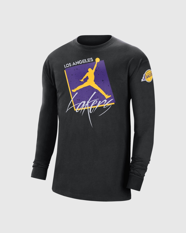 Nike NBA T-Shirt Manica Lunga Los Angeles Lakers Statement Max90 Nero Uomo