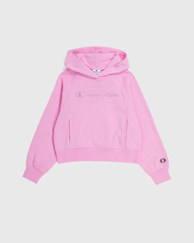 Champion Felpa Con Cappuccio Oversize Rosa Bambina